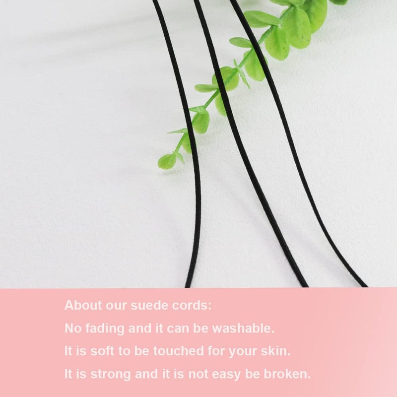 PAMIR TONG Black Faux Leather Cord for Jewelry Making 100 Yards 2.6mm Thin Suede String Rope for Bracelet DIY Crafting Cord for Necklace-Dream Catcher Supplies-Hat- Walking Stick - Image 3